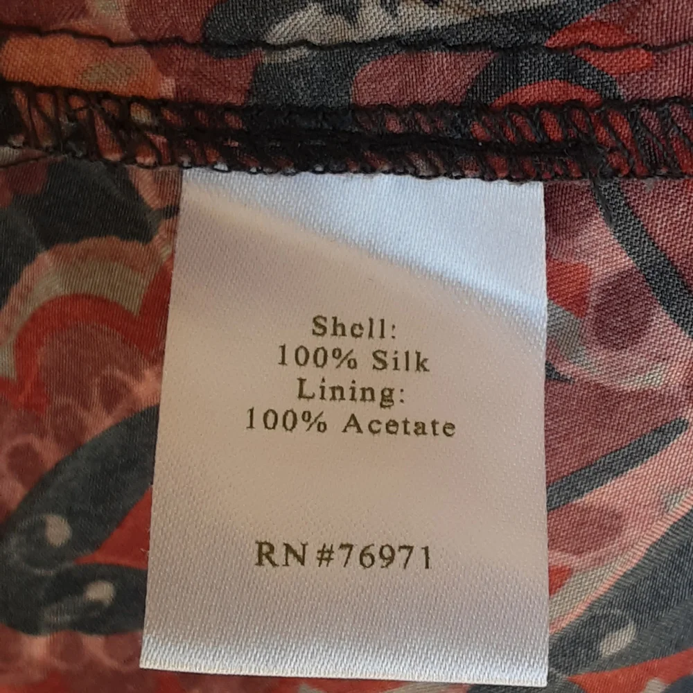 Garnet Hill Paisley Print Boho Style Dress in Red and Black Pattern.